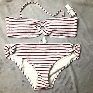 NWT J. Crew Scrunchie Ring Bandeau Bikini Set